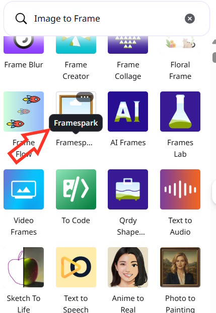 Framespark trên Canva