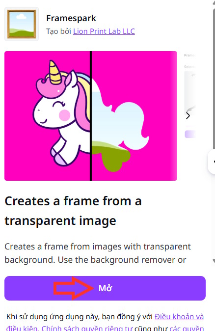 Dùng Framespark trên Canva