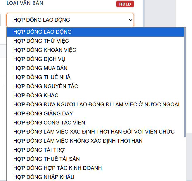 Chọn Loại văn bản