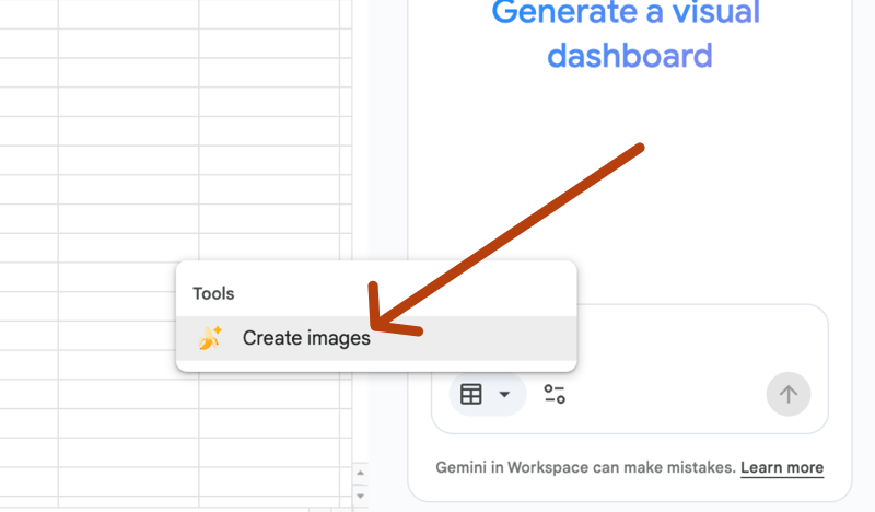 dùng gemini tạo ảnh trang tính