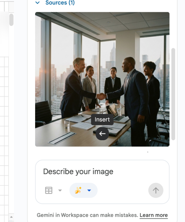 dùng gemini tạo ảnh trang tính
