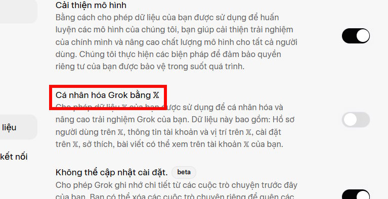 Chặn Grok thu thập dữ liệu của bạn