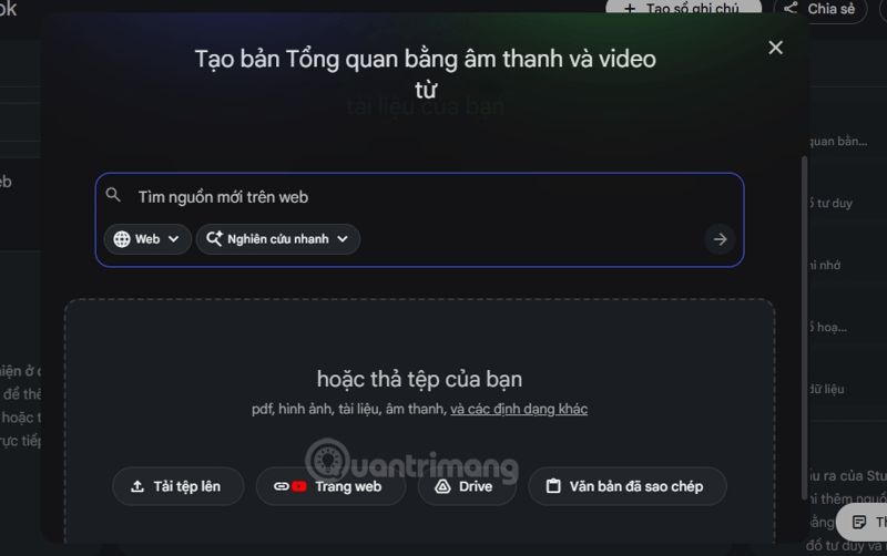 tạo podcast notebooklm