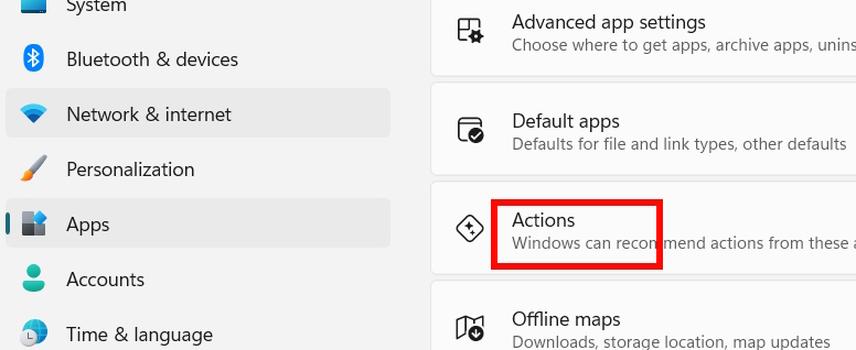 Thiết lập Actions AI trên Windows 