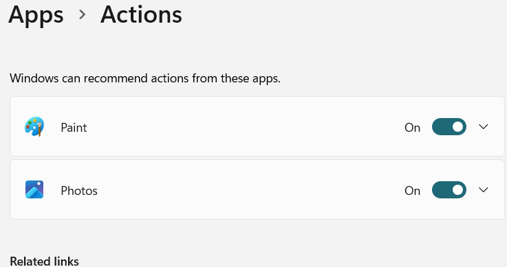 Bật Actions AI trên Windows 