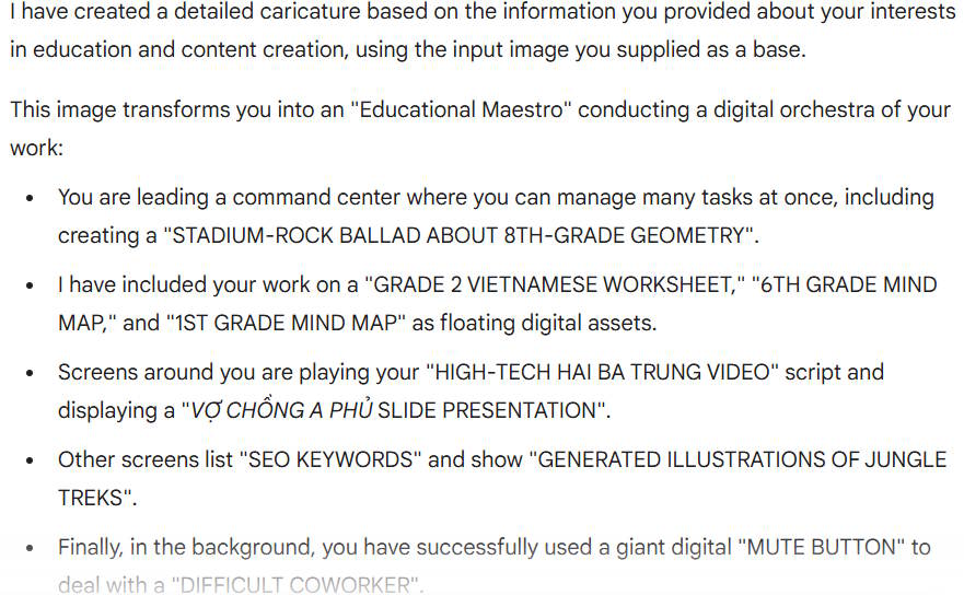 Nội dung tổng hợp về bạn trên Gemini