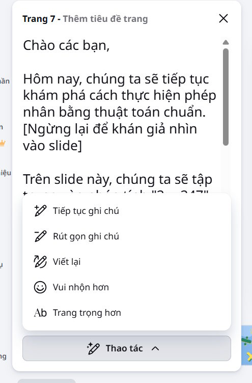 Chỉnh sửa ghi chú Magic Write