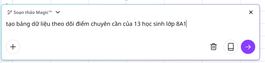 Chủ đề tạo bảng bằng Magic Write Canva Sheets