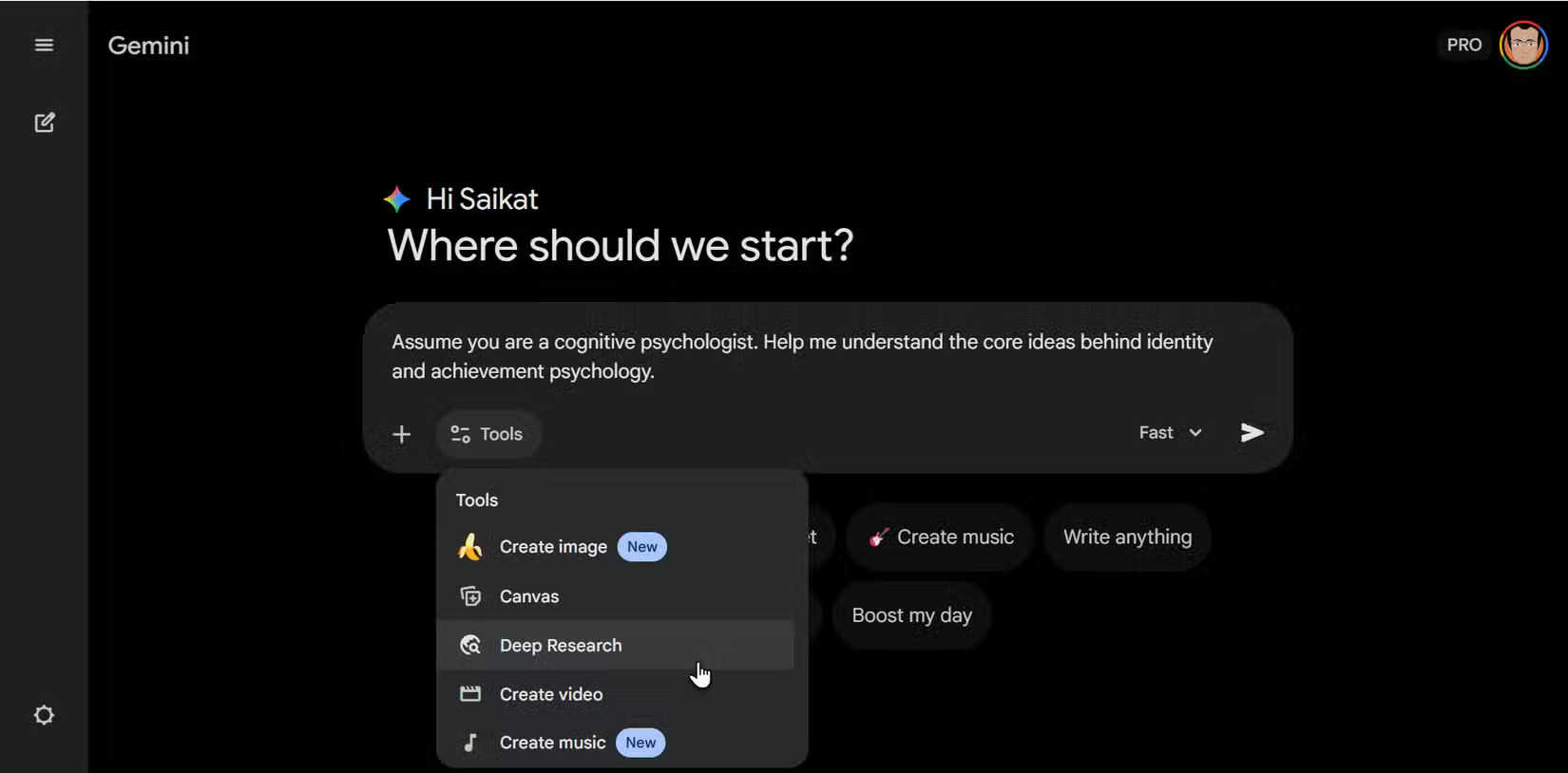 Chế độ Deep Research của Gemini