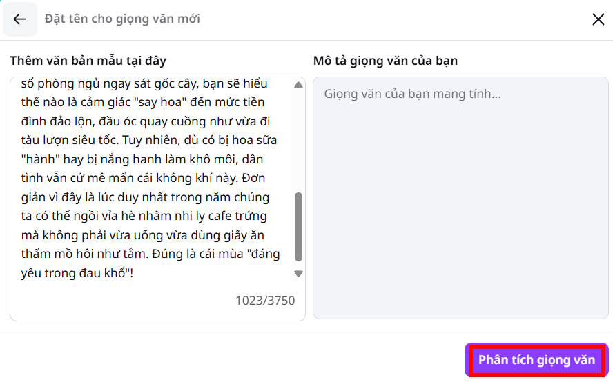 Phân tích giọng văn của bạn