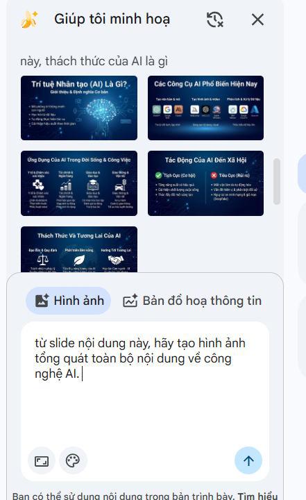 Lệnh tạo ảnh AI trong Slides