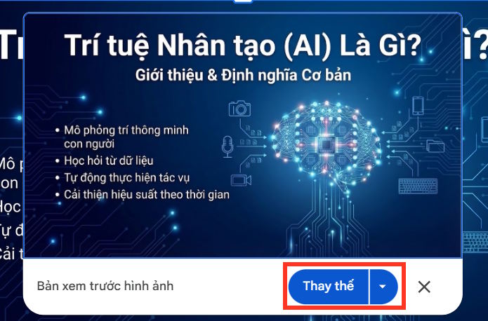 Thay ảnh trong trang slide bằng Gemini