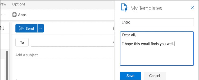 Lưu mẫu trong Outlook