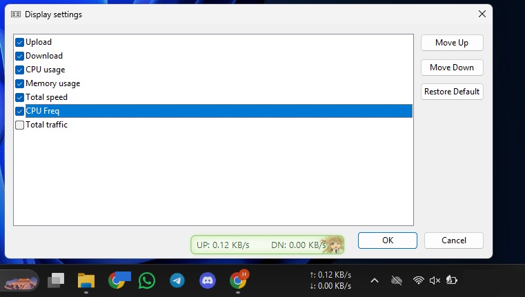 Bật CPU Freg và các thông tin khác