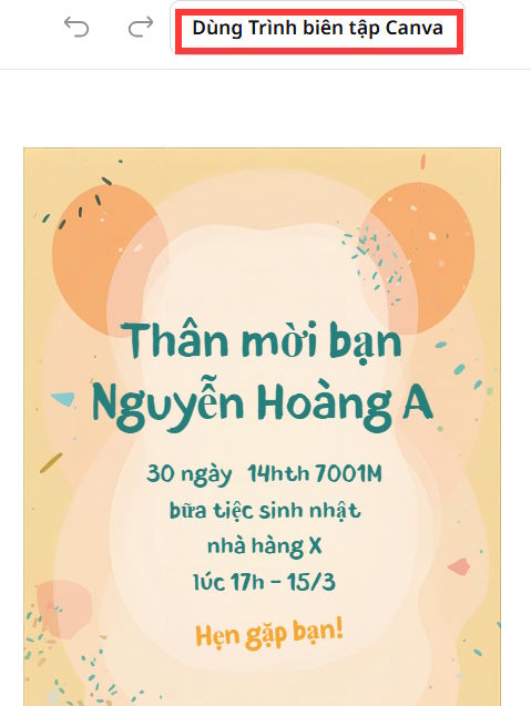 Mẫu thiệp trên Canva AI