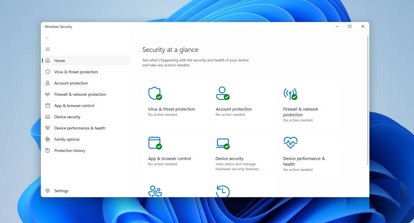Ứng dụng Windows Security trên Windows 11