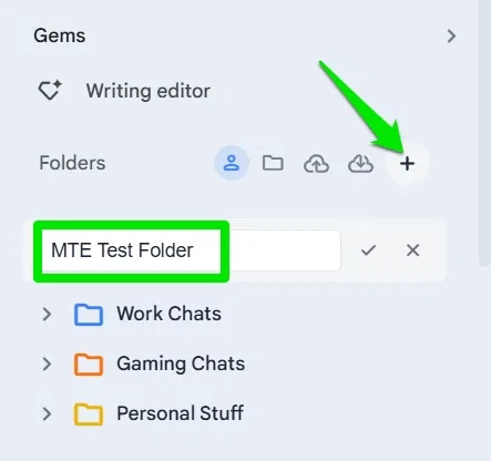 Tạo thư mục mới trong Gemini Voyager
