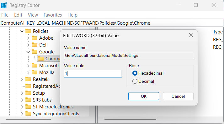 Chặn tải mô hình AI trên Chrome
