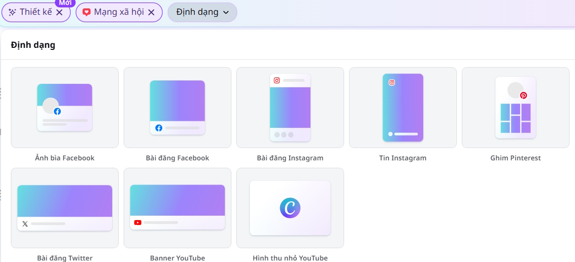Chọn nền tảng tạo bài đăng mạng xã hội bằng Canva AI