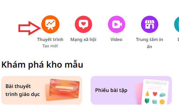 Tạo slide thuyết trình trên Canva