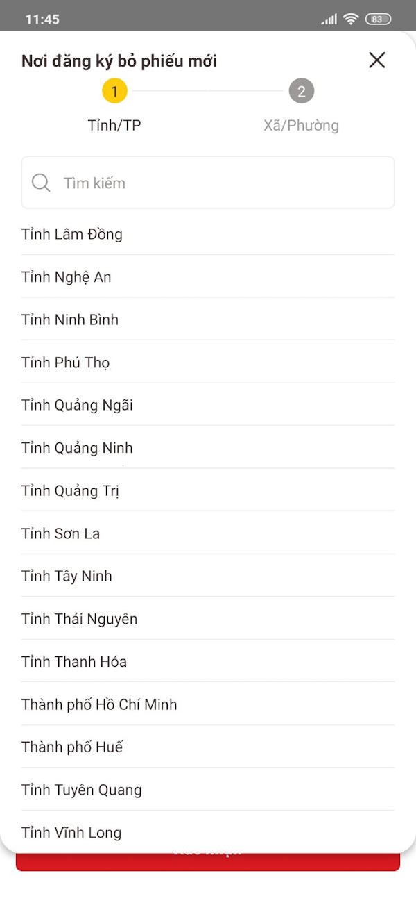 Điền vị trí mới