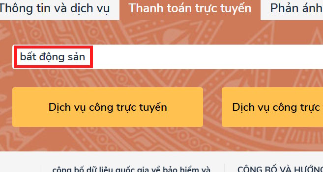 Thủ tục bất động sản trên Cổng dịch vụ công Quốc gia 