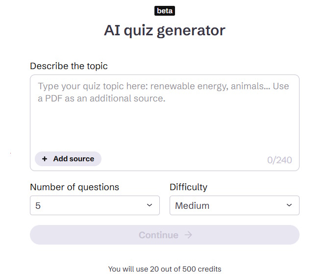 Chủ đề tạo trò chơi trên Genially AI