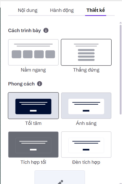 Chỉnh thiết kế câu hỏi trên Genially AI