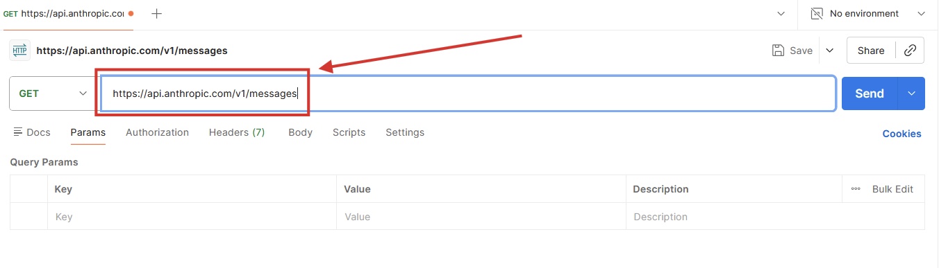 Dán URL vào Postman