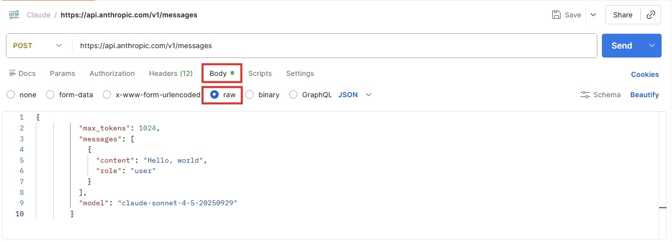 Dán JSON vào Postman