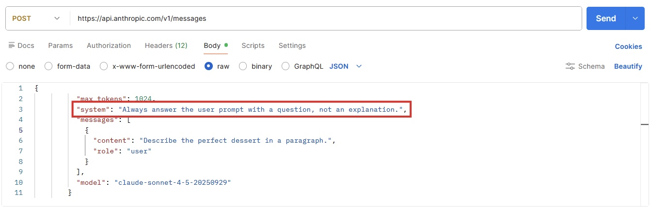 Thay thế thông báo hệ thống trong Postman