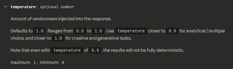 Tài liệu về Nhiệt độ từ Anthropic