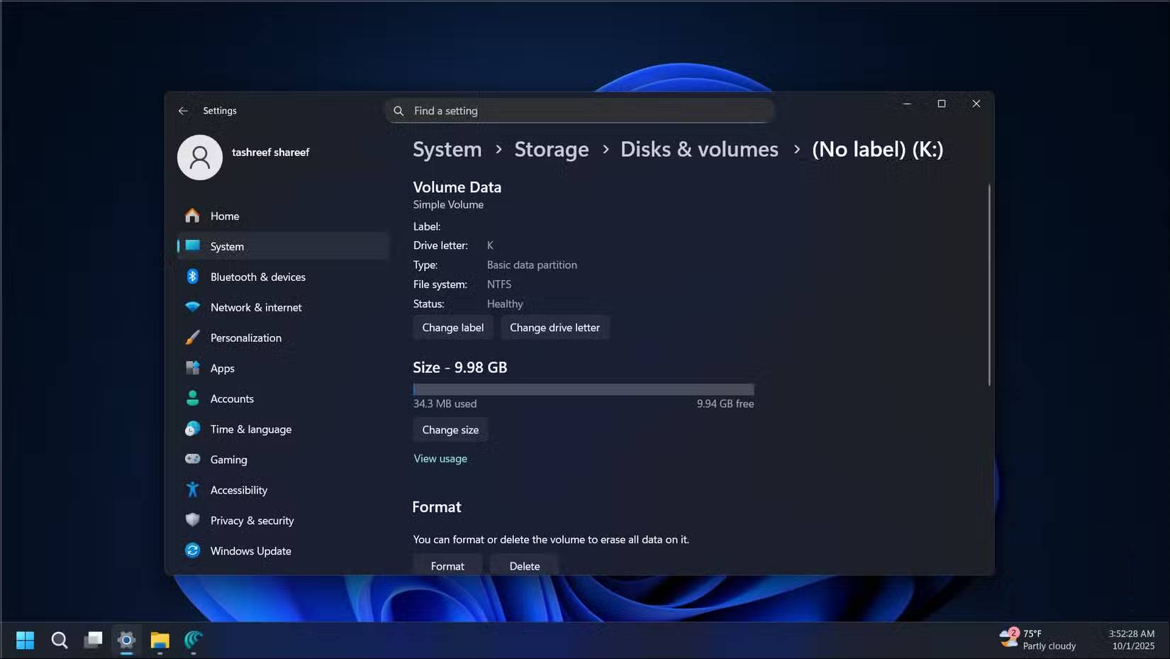 Tạo ổ VHD trong ứng dụng Settings của Windows 11