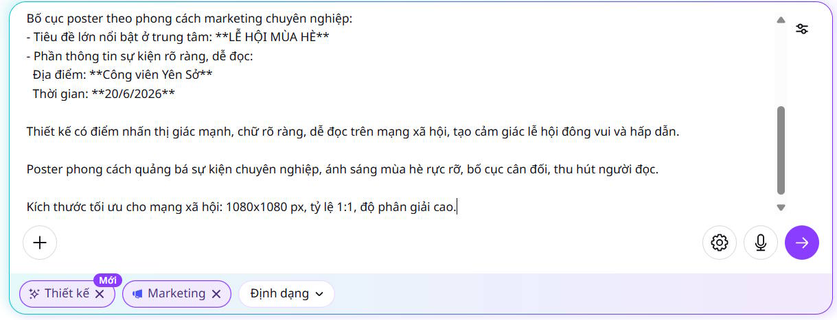 Prompt thiết kế poster trên Canva AI