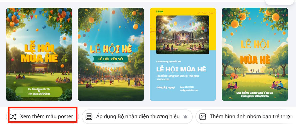 Mẫu poster trên Canva AI