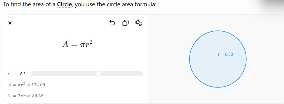 How can I find circle area