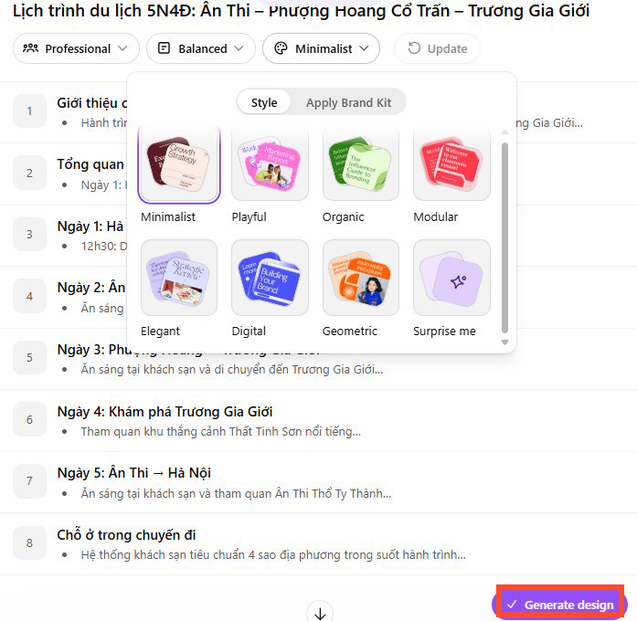 Tạo thuyết trình Canva trong ChatGPT