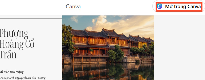 Mở slide Canva