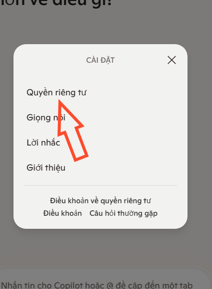 Quyền riêng tư Copilot trên Edge