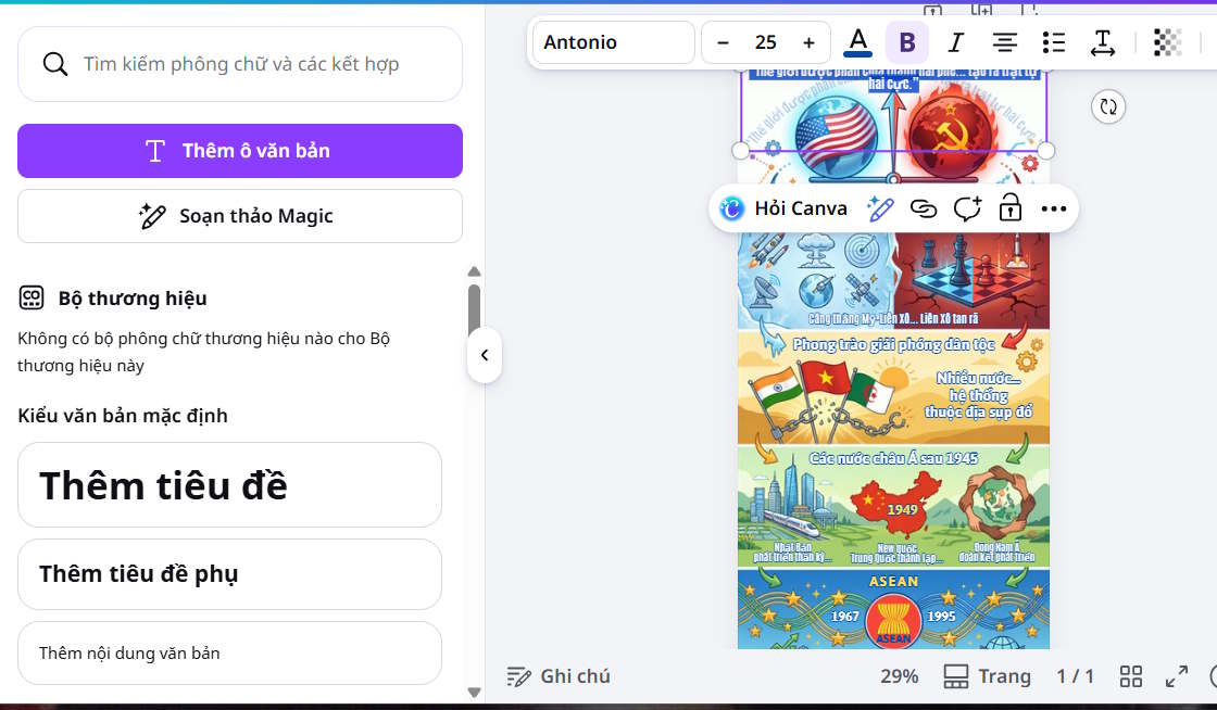 Tùy chỉnh infograpghic trên Canva