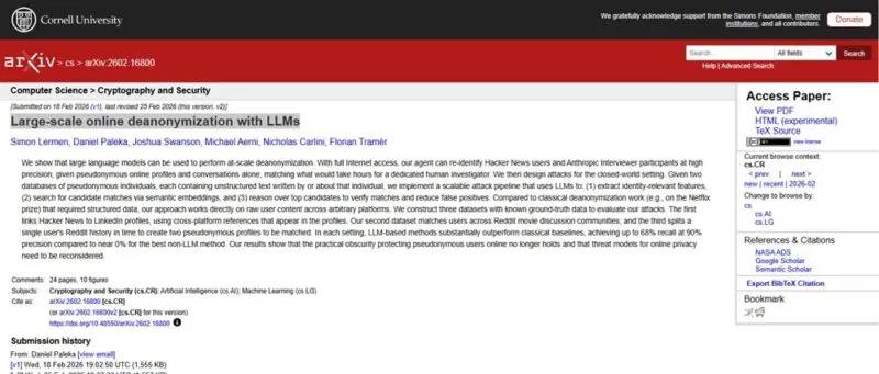 Tóm tắt bài nghiên cứu về giải mã danh tính trực tuyến quy mô lớn bằng LLM