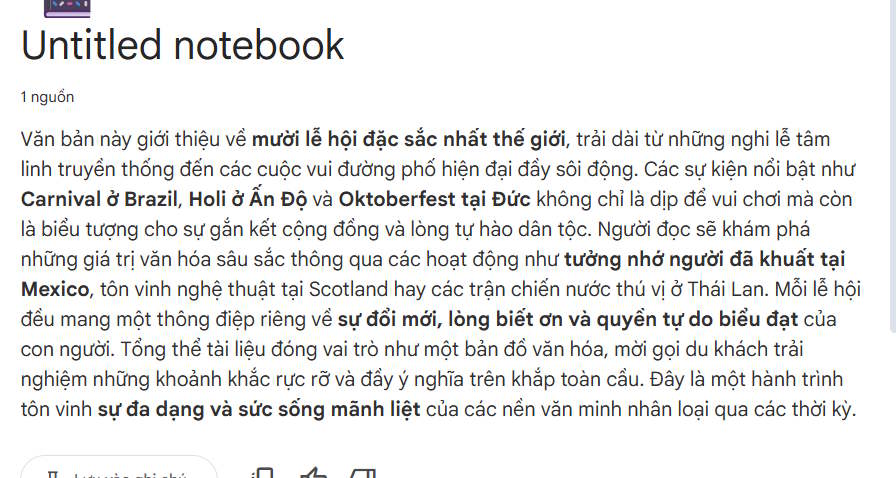 Tóm tắt nội dung từ nguồn tải lên NotebookLM