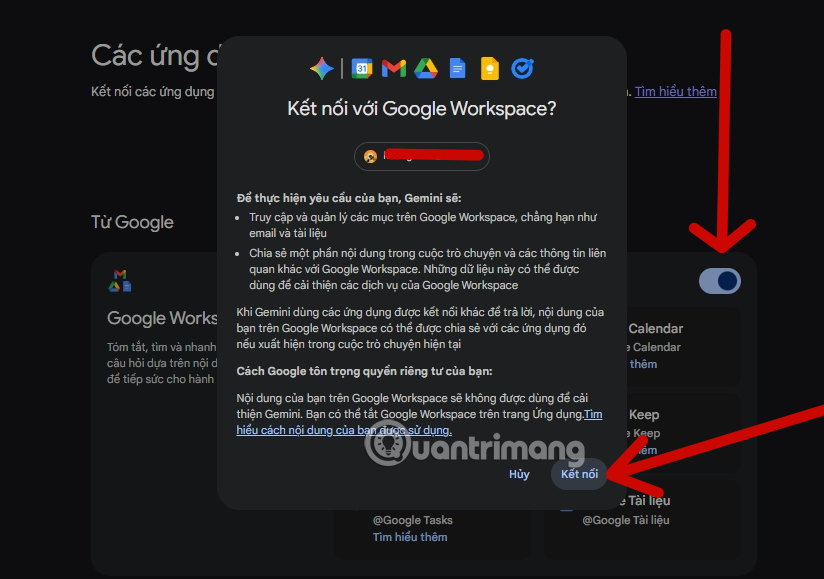 tích hợp lịch google với gemini