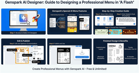 Cách tạo menu quán ăn, quán cà phê cực dễ với Genspark AI