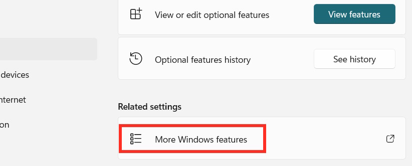 More Windows features