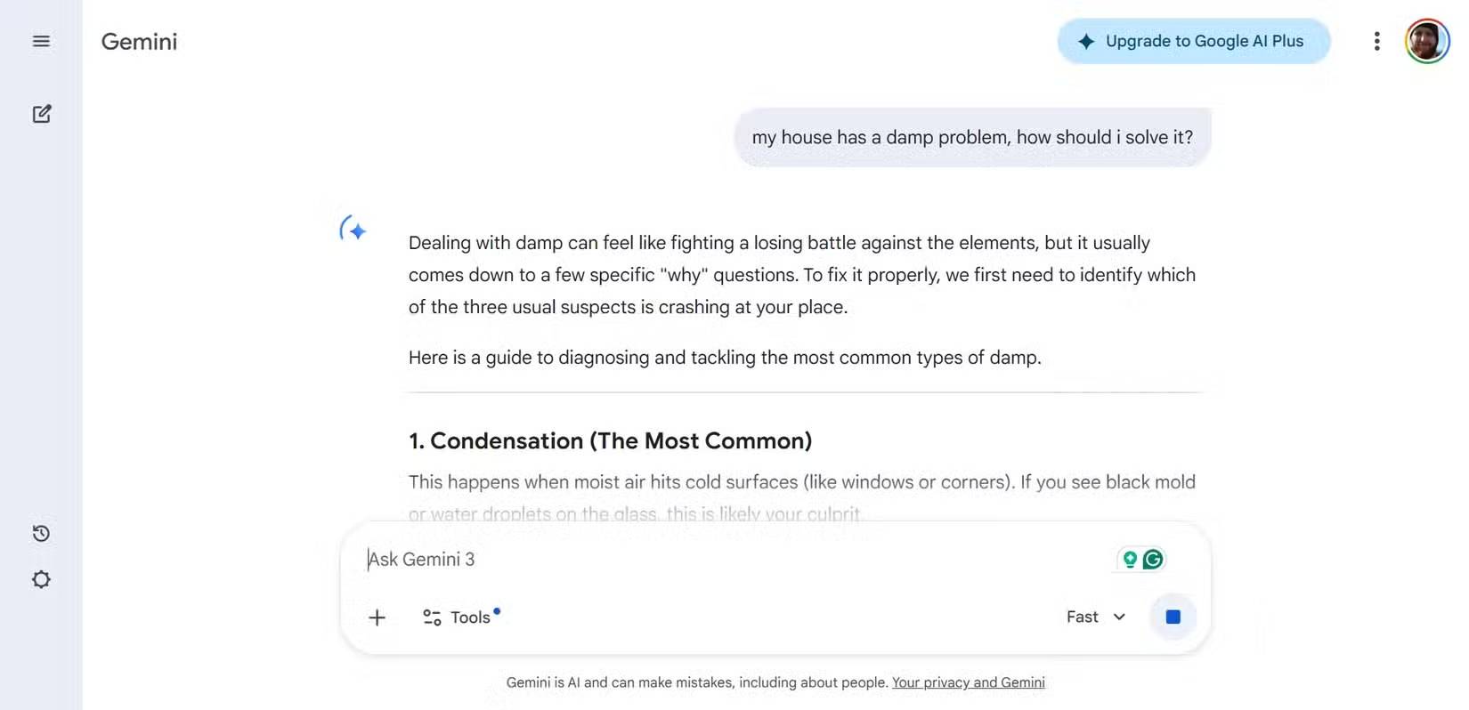 Google Gemini trả lời câu hỏi
