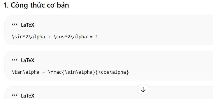 Công thức Toán định dạng LaTeX ChatGPT