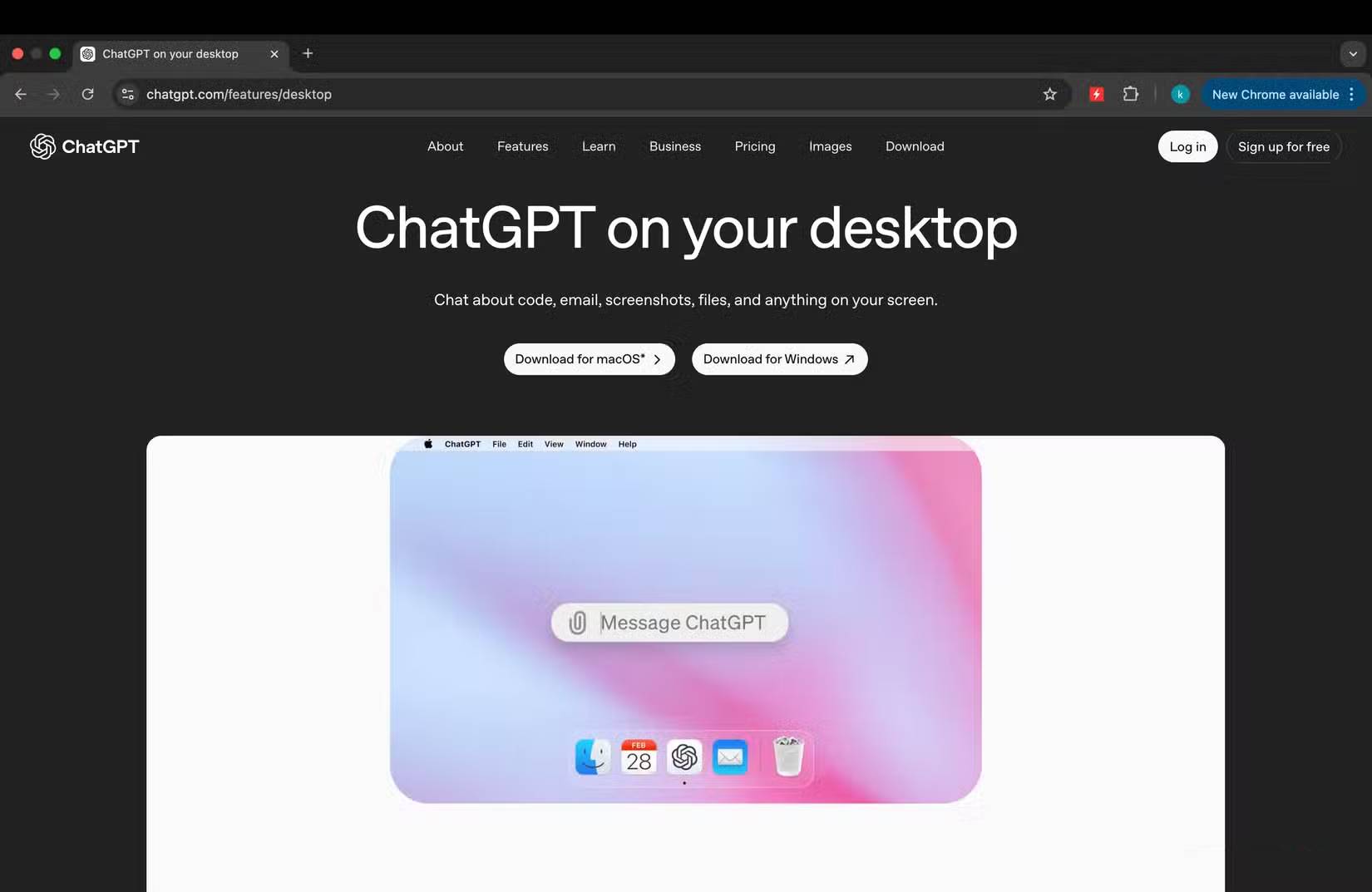ChatGPT cho desktop