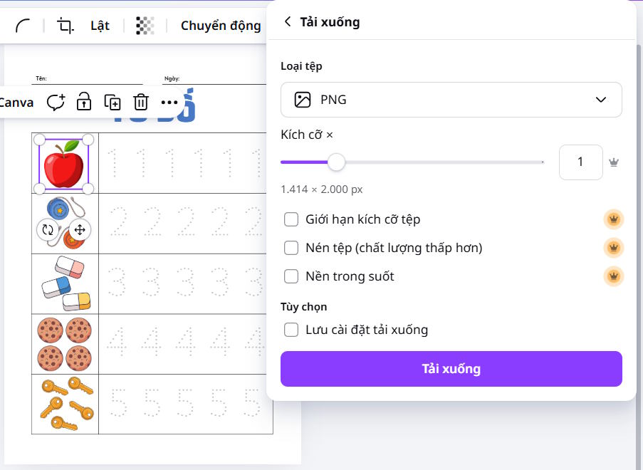 Đồ họa chèn phiếu viết tay trên Canva 