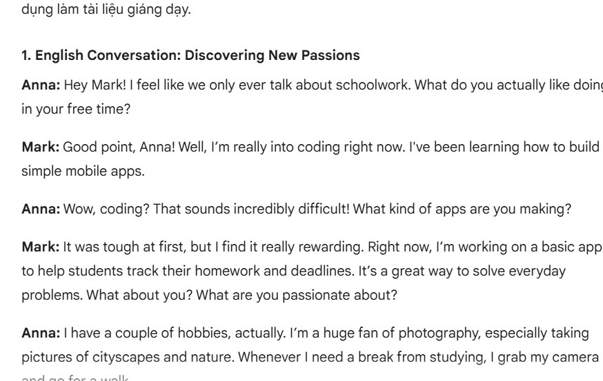 Đoạn hội thoại trên Gemini
